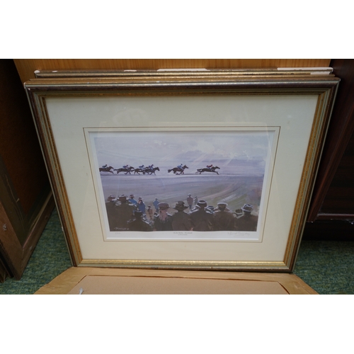 49 - Collection of Six Horse racing prints by David Trundley signed in Pencil