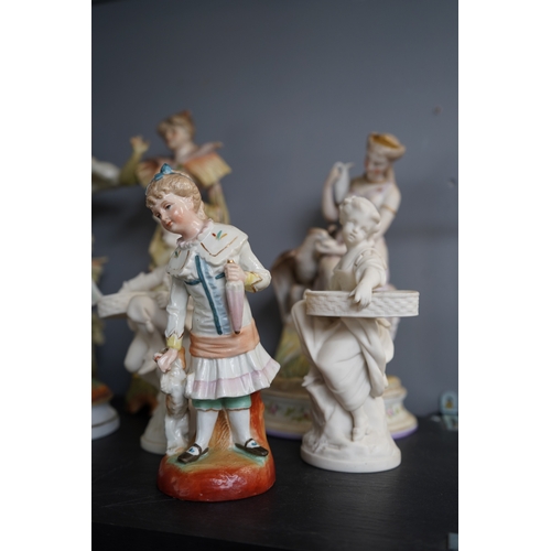 55 - Collection of 19thC and later European and British Bisque & Porcelain figures (8)
