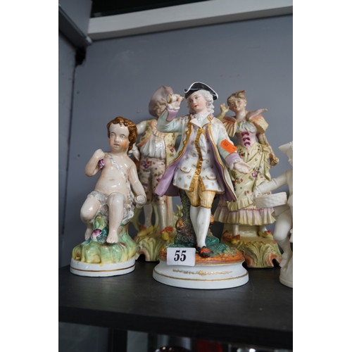 55 - Collection of 19thC and later European and British Bisque & Porcelain figures (8)
