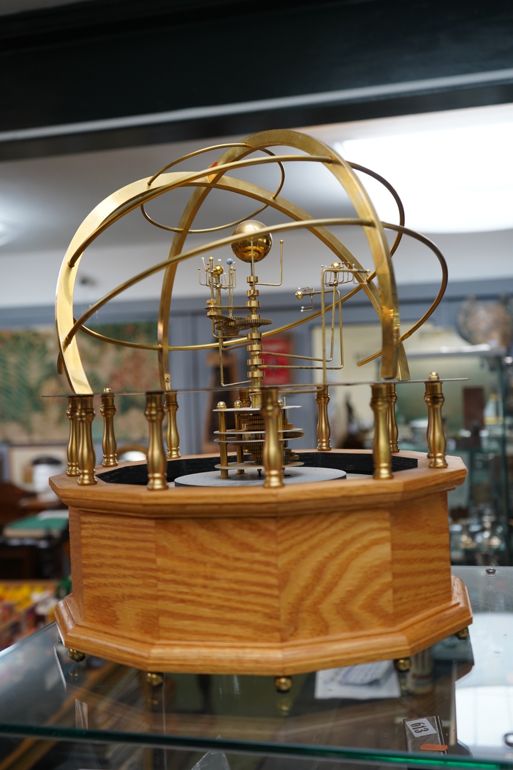 Grand Orrery with working mechanical solar system with Oak base and ...