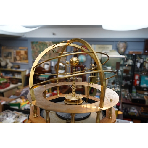 Grand Orrery with working mechanical solar system with Oak base and ...