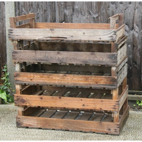 10 - Five wooden apple crates.