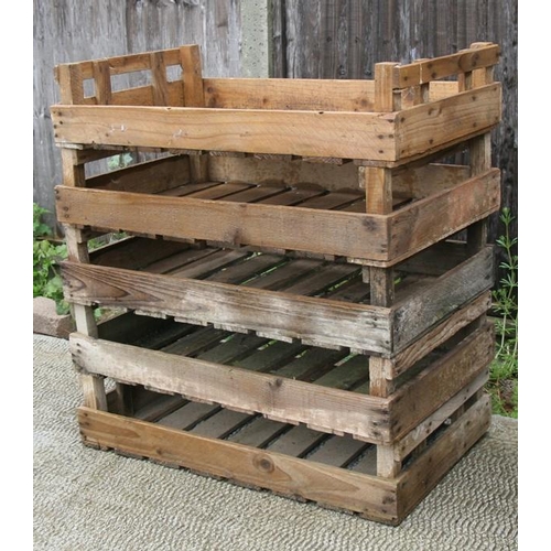 12 - Five wooden apple crates.