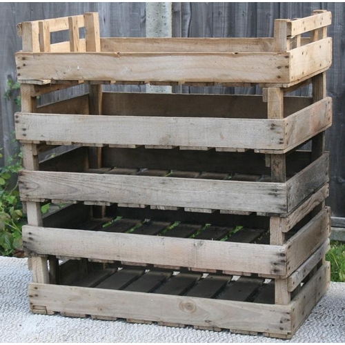 13 - Five wooden apple crates.