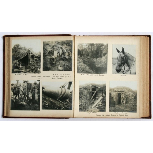 137 - A WWI photograph album showing soldier's training and life in the trenches.