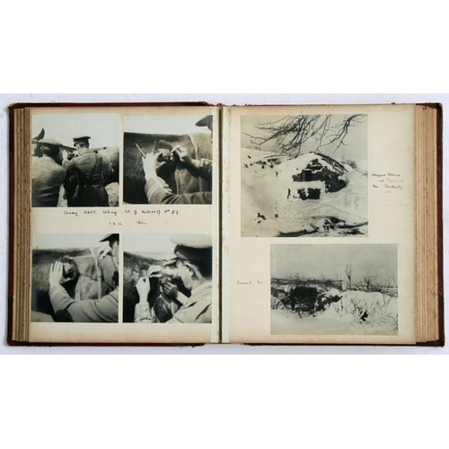 137 - A WWI photograph album showing soldier's training and life in the trenches.