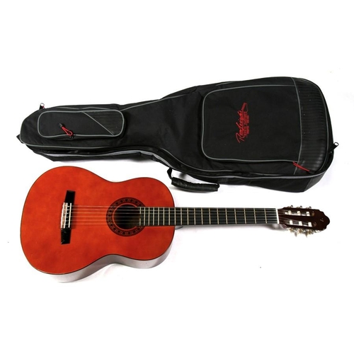 53 - A Valencia six-string acoustic guitar, serial No. 6907176, in a soft carry bag.