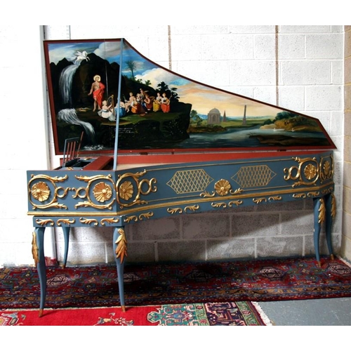 56 - An 18th century style single manual harpsichord replica based on Joannes Dulcken's (Atwerpen) model ... 