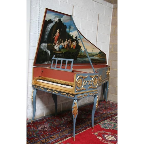 56 - An 18th century style single manual harpsichord replica based on Joannes Dulcken's (Atwerpen) model ... 