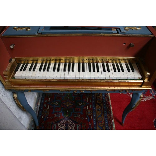 56 - An 18th century style single manual harpsichord replica based on Joannes Dulcken's (Atwerpen) model ... 