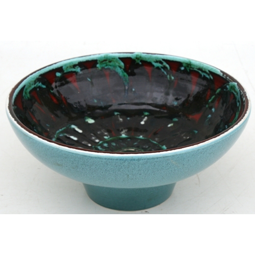 31 - A Poole pottery footed bowl. 26cm ( 10.25 ins) diameter