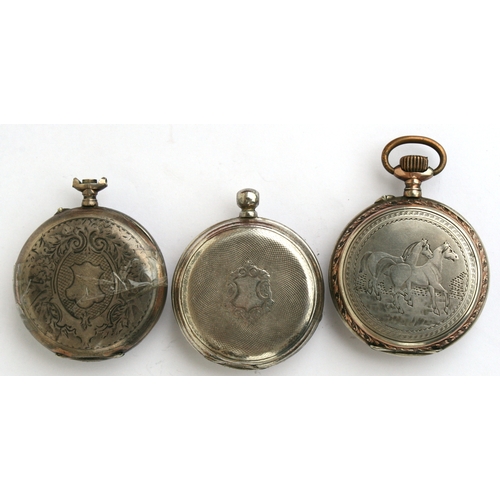 69 - Three 19th century open faced pocket watches. (3)