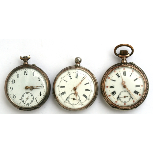 69 - Three 19th century open faced pocket watches. (3)