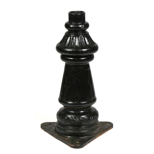 3 - A cast iron garden light base, 55cms (21.5ins) high.