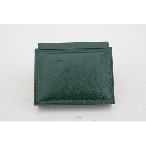 64 - A green leather watch box marked Rolex. 15cm (6 ins) wide