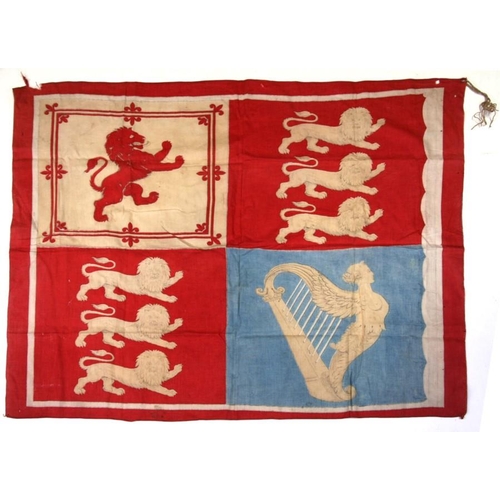 229 - An early 20th century King Edward VII Coronation cotton flag 80cms (31.5ins) by 70cms (27.5ins), tog... 