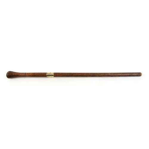 292 - A wooden swagger stick with concealed dagger. The dagger is 14cms (5.5ins) long with the overall len... 