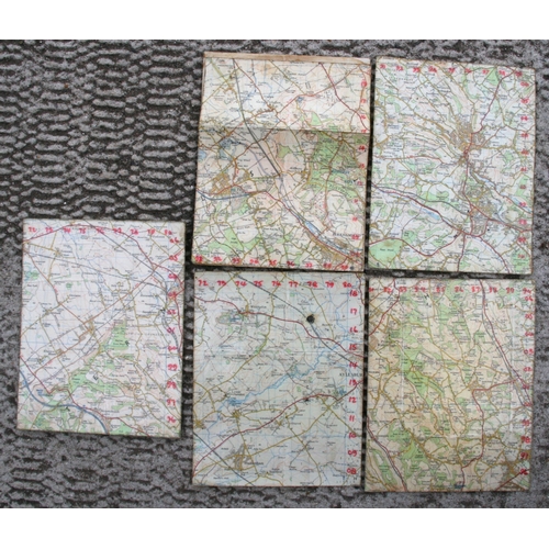 227A - A WWII canvas map case dated 1944 containing six maps of areas surrounding Chinnor, Wendover, Berkha... 