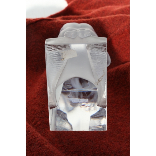 40 - A Lalique Reverie glass book end depicting a frosted kneeling naked lady, 23cms (9ins) high.