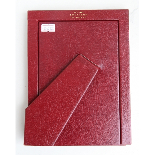 80 - A signed photograph of Princess Alexandra of Kent, in a Smythson of Bond Street red leather strut fr... 