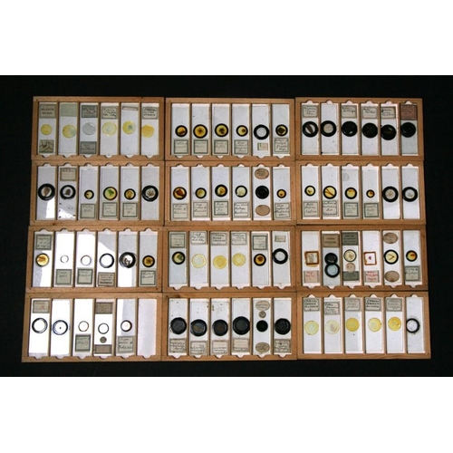 101 - Two boxed sets of microscope slides of biological, entomological and geological subject matter.