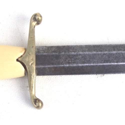 1064 - A stiletto dagger having the blade of a WW2 Third Reich Army dress dagger made by E. & F. HORSTE... 