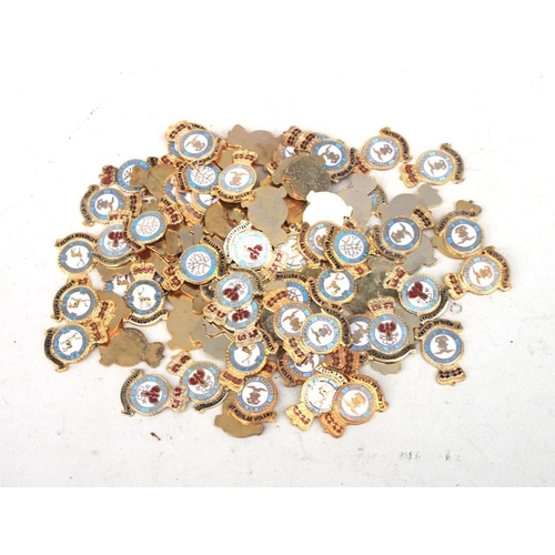 1074 - Ninety gilt and enamel badge blanks (no pins to reverse), including 25 x Support Command Royal Air F... 