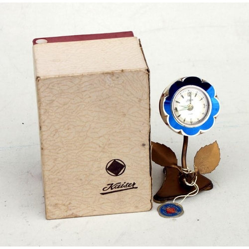 129 - A Kaiser novelty alarm clock in the form of a flower, in original box.