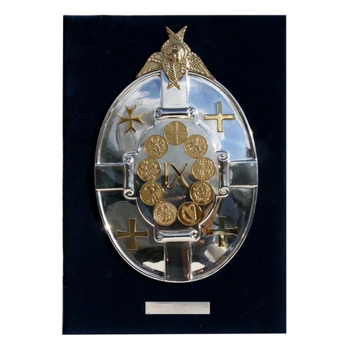 153 - A limited edition silver parcel gilt plaque 'Insignia of Europe', London 1973, and makers mark for R... 