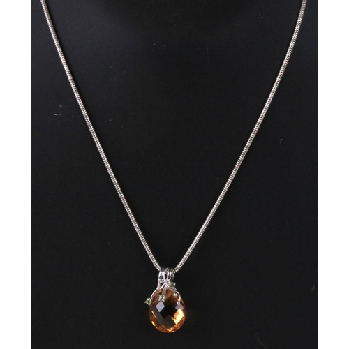 201 - An Art Deco Czech crystal necklace together with a quantity of silver and costume jewellery