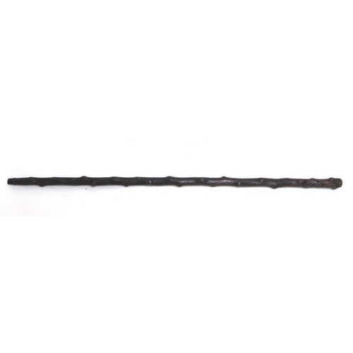 279 - A knotted wood (possibly Blackthorn) sword stick with tapering tapering steel blade. 85cm ( 33.5 ins... 