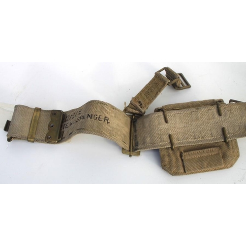 307 - A WW2 1937 pattern Holster for the Officers Webley Mk.IV service revolver together with its Belt and... 