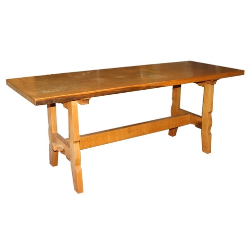 780 - A Monk Man Arts & Crafts style oak refectory table, 183cms (36ins) wide; together with six match... 