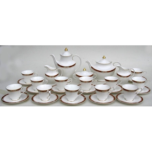 828 - An extensive Royal Doulton Sandon H5172 pattern six-place dinner, coffee and tea service.