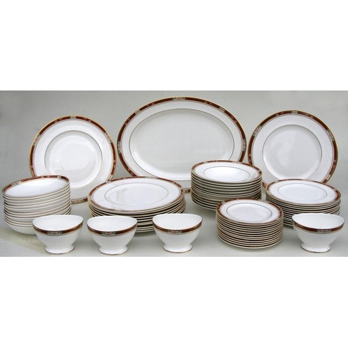 828 - An extensive Royal Doulton Sandon H5172 pattern six-place dinner, coffee and tea service.