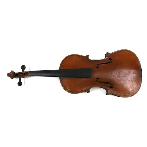 893 - A late 19th / early 20th century German Paolo Maggini Dresden style violin and bow with 38cms (15ins... 