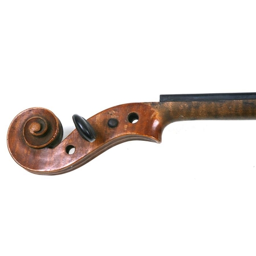 893 - A late 19th / early 20th century German Paolo Maggini Dresden style violin and bow with 38cms (15ins... 