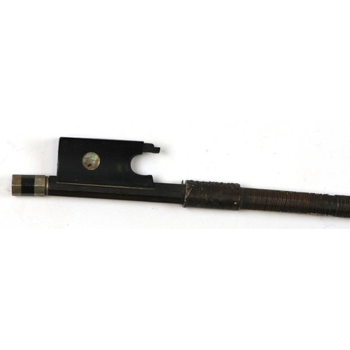 893 - A late 19th / early 20th century German Paolo Maggini Dresden style violin and bow with 38cms (15ins... 