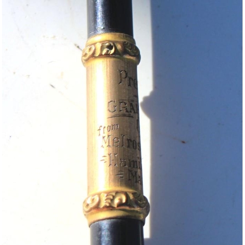 93 - A presentation Conductors Baton with engraving: Presented to Graham Godfrey Mus Bac from Melrose Chu... 