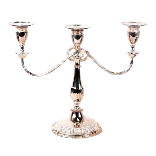 938 - A George V silver three-piece condiment set, Birmingham 1919, cased; together with an antler handled... 