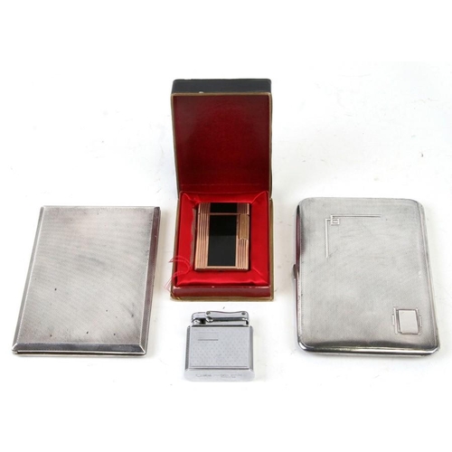 940 - A silver cigarette case, Birmingham 1932; together with another silver cigarette case, total weight ... 