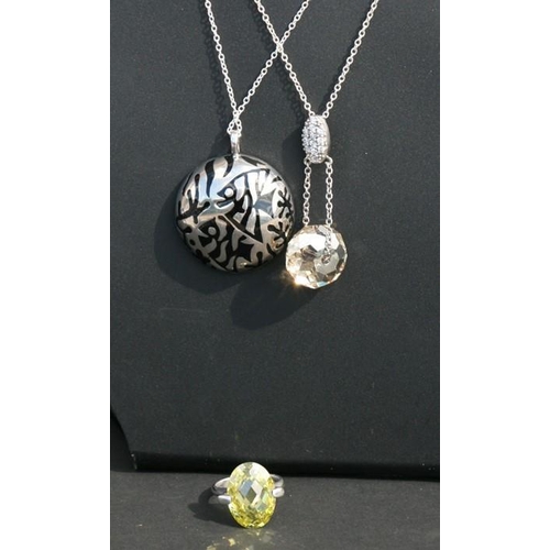 991 - A silver necklace; together with other similar jewellery.