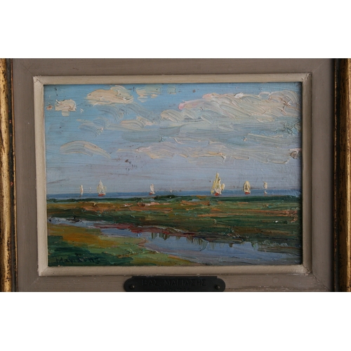 728 - Vassillis Magiassis (1880-1926) - Impressionist Shore Scene with Yachts - signed lower left, oil on ... 