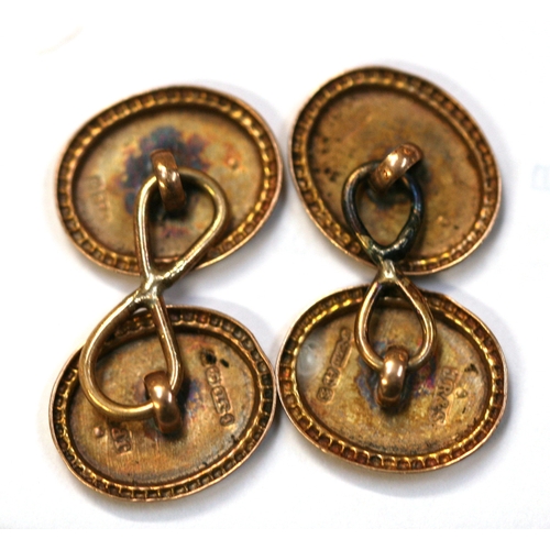 260 - A pair of Victorian 9ct rose gold cufflinks. 5.6g