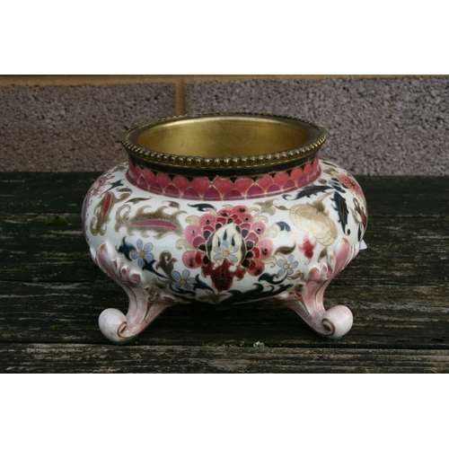 47 - A Zsolnay Pecs oil lamp base, model no. 1570, 15cms (6ins) high.