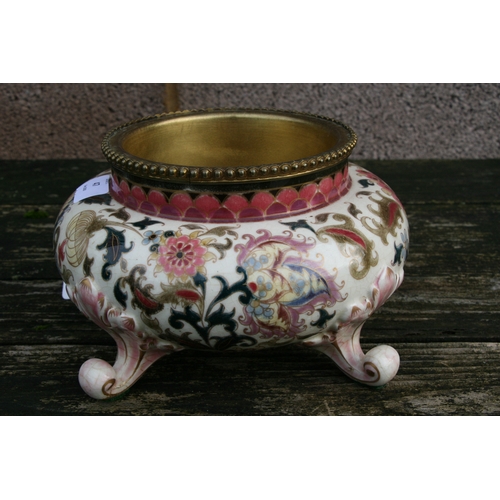 47 - A Zsolnay Pecs oil lamp base, model no. 1570, 15cms (6ins) high.