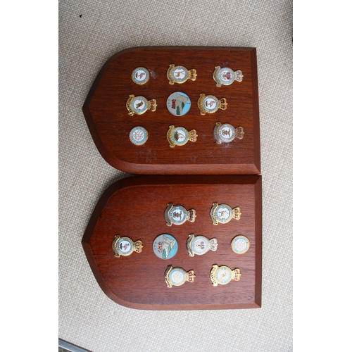 1062 - Fourteen Royal Air Force wall shields or plaques 14cms (5.5ins) by 19cms (7.5ins) together with a VR... 