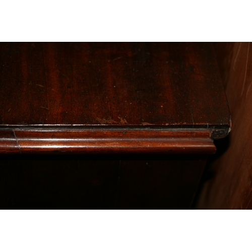 741 - A 19th century mahogany chest of two short and three long graduated drawers, on bracket feet, 98cms ... 