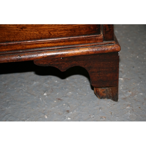 741 - A 19th century mahogany chest of two short and three long graduated drawers, on bracket feet, 98cms ... 