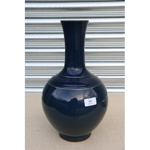 383 - A large Chinese monochrome vase with six character mark to the underside, 39cms (15.25ins) high.